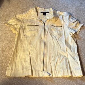 Marc Jacobs Light Yellow Zip-Up Shirt